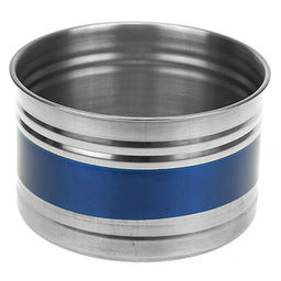 Банка для сыпучих продуктов из нержавеющей стали 0,8л, д12,5см, h7,5см, крышка пластмассовая с пароотводом, цветной корпус, синий, в коробке (Китай) - Домашняя мода фото 2