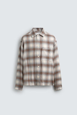Рубашка CAMISA CUADROS BOLSILLO серый молочный