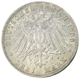 3 марки 1909 года А Германия (Пруссия)