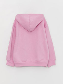 Bask?l? Uzun Kollu K?z ?ocuk Hoodie - Waikiki фото 3