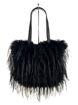 Женская сумка из искусственного меха, цвет черный - Greta фото 2