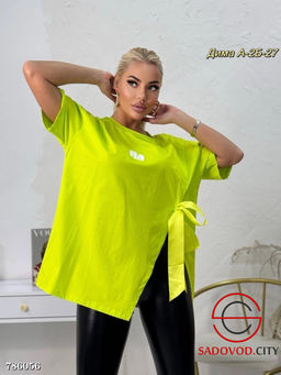 Стильная туника с разрезом и лентой - Bruno фото 4