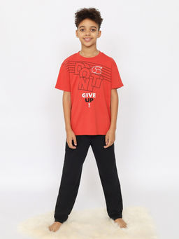 CRB wear/CSJB 50167-28 Пижама для мальчика (футболка, брюки),терракотовый/Ex.Cherubino  фото 2