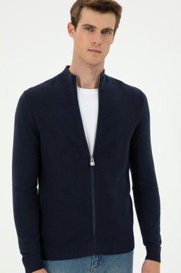 Мужской темно-синий базовый трикотажный кардиган Неожиданная скидка в корзине - U.s. polo assn фото 3