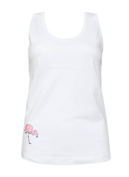 DEA MIA МАЙКА ЖЕНСКАЯ 5702 SINGLET (100% хлопок с аппликацией) белый