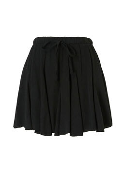 Siyah Dokuma Crinkle Super Mini Plaj Etek TBESS26ET00009