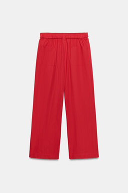 PANTAL?N POPEL?N ZW COLLECTION / Rojo - Zara фото 6