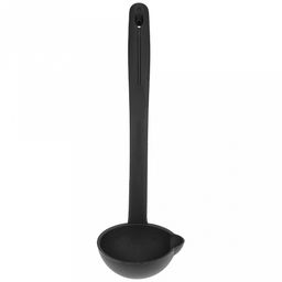 "Марка" Половник пластмассовый для тефлоновой посуды 120мл, 31х9см, с мерной шкалой, цвет - черный (Китай)