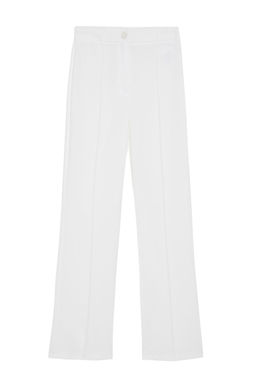 Bej Straight/Duz Kesim Yuksek Bel Nervur Dikisli Dokuma Pantolon TWOSS21PL0093