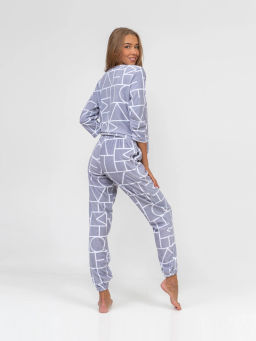 Костюм женский, цвет серый белый - Барболета фото 7