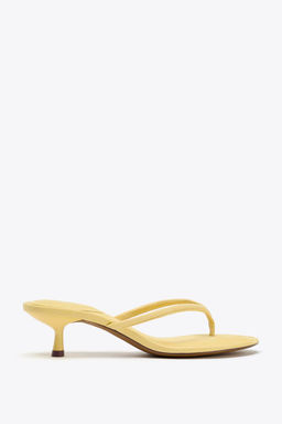 SOFT-FINISH KITTEN HEEL SANDALS - Zara фото 8