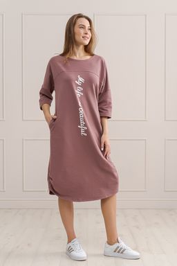 Платье женское из футера My life бежевый - Амадэль фото 2