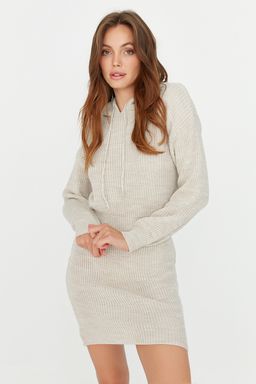 Tas Mini Triko Kapusonlu Elbise TWOAW23EL00075