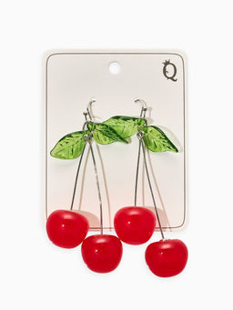 Цена за 2 шт. Серьги «Вишни», цветные в серебре