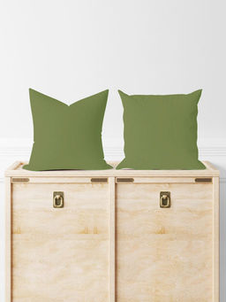 Комплект наволочек сатин гладкокрашенный - Олива 50х70