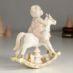 Фигурка полистоун «Мишка на коне», 13×6.5×15 см