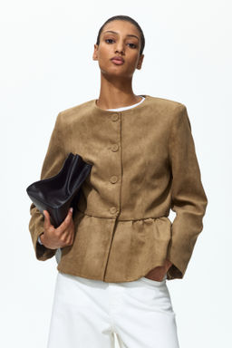 Collarless peplum jacket - H&m фото 4