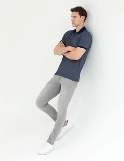 Lacivert Slim Fit Polo Yaka Ti__rt
