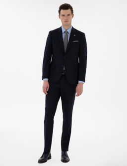Lacivert Slim Fit Tak_m Elbise