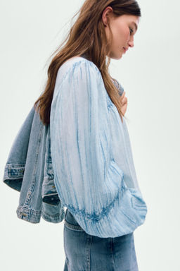 Blusa de algod?n efecto denim - H&m фото 5
