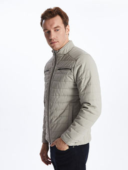 Standart Kal?p Dik Yaka Erkek Deri G?r?n?ml? Mont