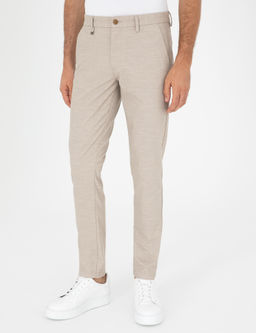 Бежевые зауженные брюки из плотной ткани - Cacharel фото 2