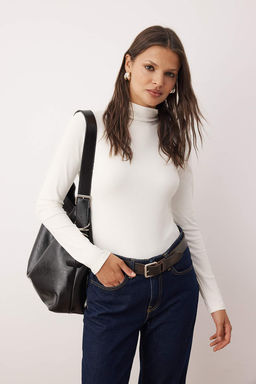 Ekru More Sustainable Fitted/Vucuda Oturan Fitilli Esnek Orme Bluz TWOAW26BZ00227 - Trendyolmilla фото 13