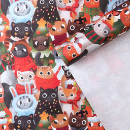 Цена за 10 шт. Бумага упаковочная крафтовая «Котики», 50×70 см