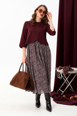 Платье NIKVA н740-14 винная абстракция  фото 5
