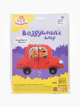 Воздушный шар фольгированный 30" «Три Кота, автомобиль»