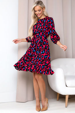 Платье Open Style 6094 фуксия/голубой