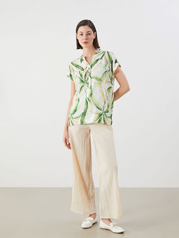 Ka??k Yaka ?i?ekli Bluz