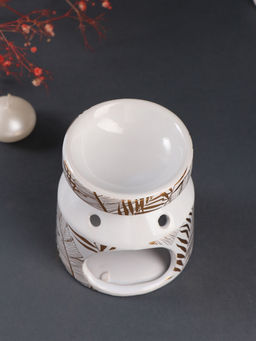 Аромалампа для эфирных масел Золотые пальмовые листья на белом, керамика, 9.8?9.8?11 см - Simaland фото 6