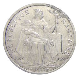 2 франка 1999 года Французская Полинезия
