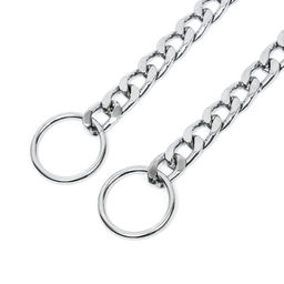 Ошейник - удавка металлический однорядный, 65 см, толщина проволоки 3,5 мм, плоское звено - Пижон фото 3