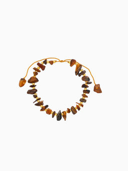 Браслет, длина 16 см, коричневый, золотой