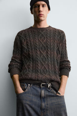TEXTURED CABLE-KNIT JUMPER - Zara фото 5