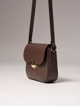 Сумка кожаная через плечо Deboro 3158 коричневый торф