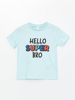 Bisiklet Yaka K?sa Kollu Bask?l? Erkek Bebek Ti??rt