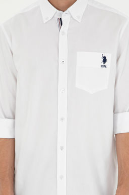 Мужская белая рубашка с длинным рукавом - U.s. polo assn фото 6