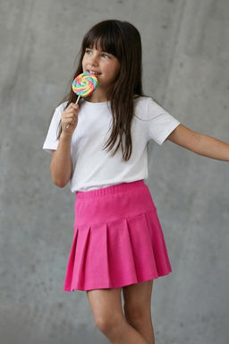 Siyah K?z Cocuk Pamuklu Basic Pileli Mini Orme Etek TKDSS25ET00000 - Trendyolmilla фото 8