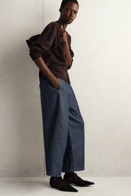 PANTAL?N VAQUERO CROPPED BARREL LEG SIN TRATAR - H&m фото 7