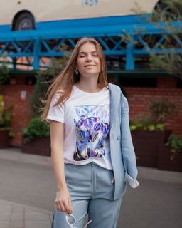 Футболка с шёлковой вставкой FSK089 - Sahar art lab фото 8