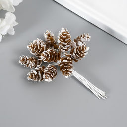 Цена за 11 шт. Декор для творчества "Шишки" (1 набор=1 букет) в букете 12 шт 11х2х2см