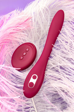 Многофункциональный вибратор LEroina Caberna, силикон, бордовый, 20 см