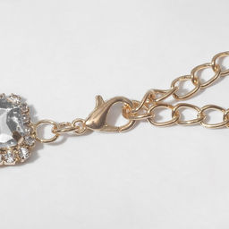 Колье Драгоценность квадраты в стразах, цвет белый в золоте, 32 см - Queen fair фото 3