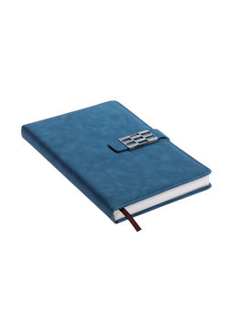 Ежедневник недатированный А5, с хлястиком, 112 листов, в линейку, пвх, синий - Simaland фото 2