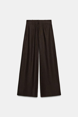 PANTAL?N ANCHO CON LINO / Marr?n - Zara фото 7