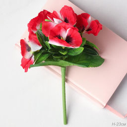 Цветок искусственный КРАСНЫЙ Фиалка 23 см / W01316-16 /уп 12/300/600/ 738969