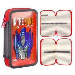 Пенал каркасный с эффектом металлик, 2 секции, 12.5×20.5×4 см, ламинированный картон, «Трансформеры»